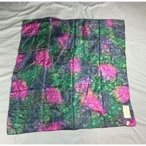 NWT J' En EL Pure Silk Hand Painted Scarf 34" x 34" Lightweight Art To Wear